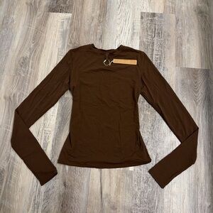 Skims fits everybody long sleeve shirt cocoa brown size xsmall NEW WITH TAG
